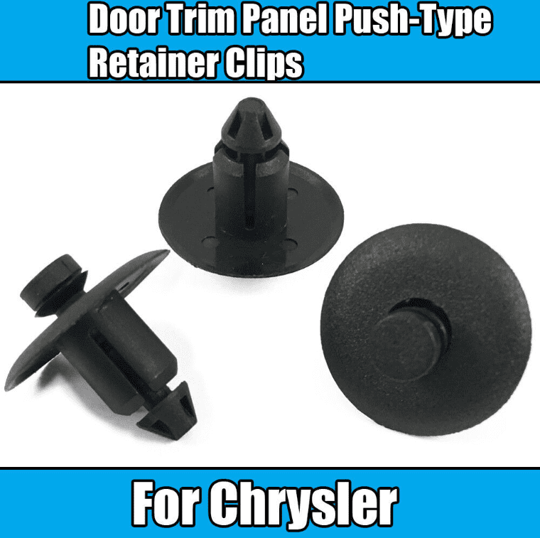10 Black Plastic Push-Type Retainer Door Panel Trim Clips for Chrysler