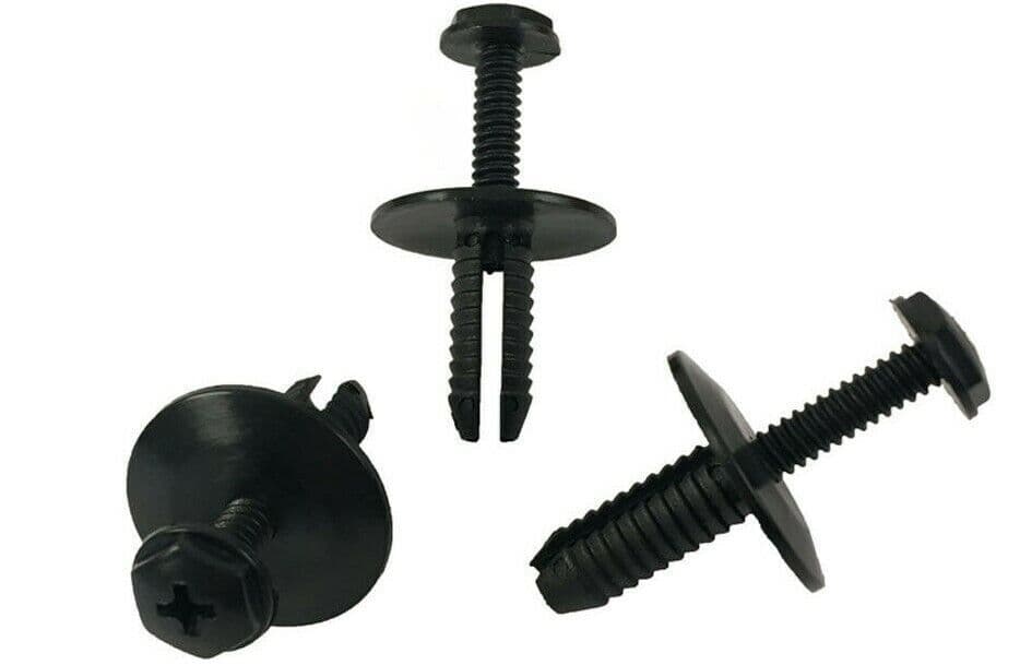 10 Black Plastic Screw Fit Rivet Clips for BMW Side Skirts Covers Mouldings