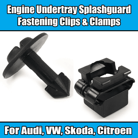10 Engine Undertray Clamps Guard Cover Plastic Clips for Audi VW Skoda