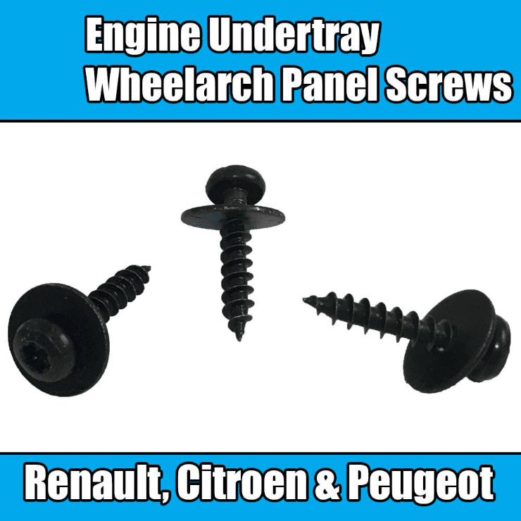 10 Engine Undertray Wheel Arch Screws for Renault Citroen Peugeot