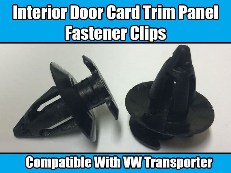 100 Door Card Panel Lining Black Trim Clips for VW Transporter