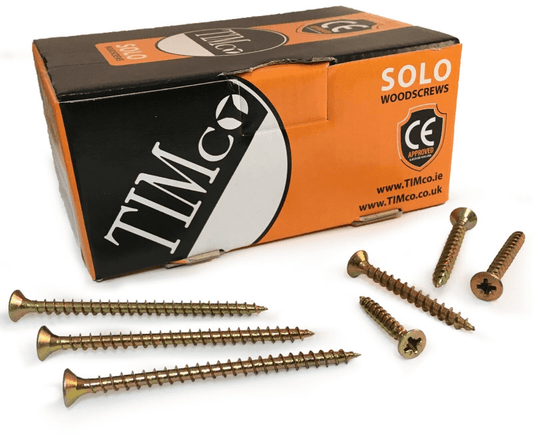 1000X Timco 3.5mm Solo Wood Screws Zinc Yellow Pozi Countersunk