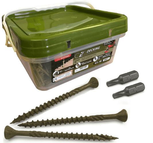 1000X Timco 4.5x65mm C2 Wood Decking Screws T20 Torx Head Bit