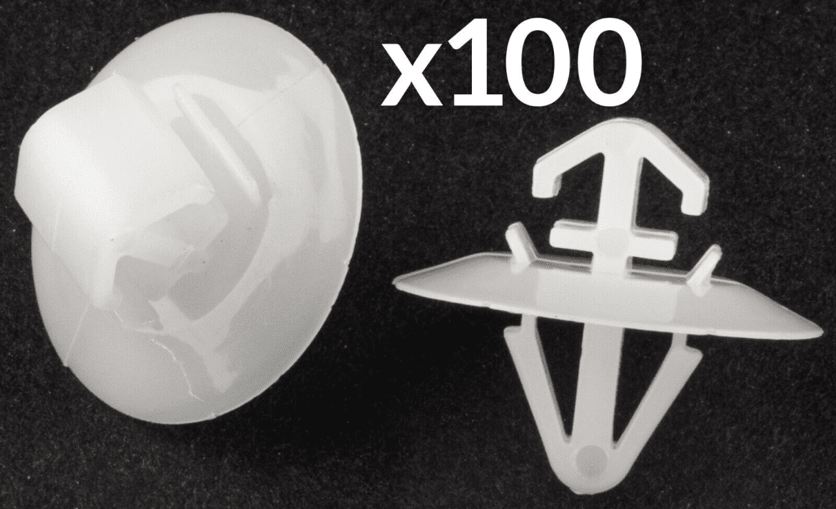 100x Clips for Vauxhall Vivaro Van Side Moulding Door White