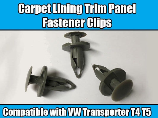 100x Grey Panel Lining Carpet Trim Clips for VW Transporter