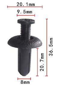100x Mounting Retainer Rivet for Toyota Mitsubishi Bumper