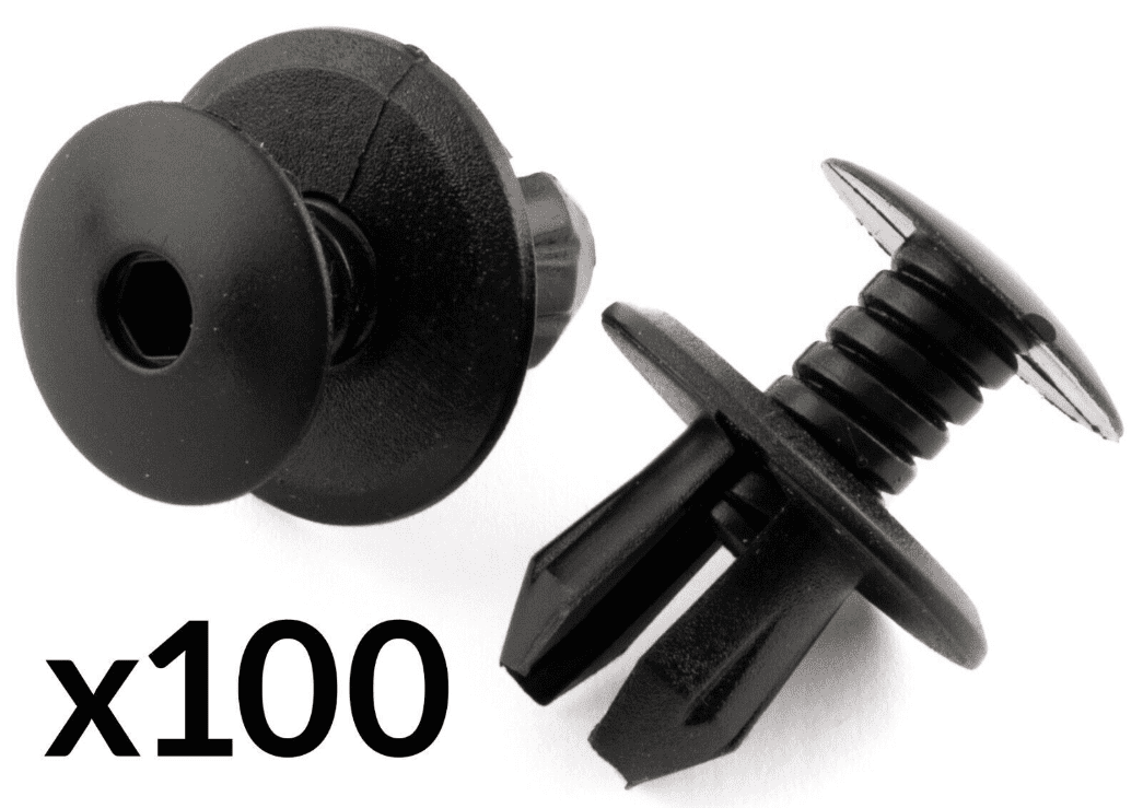 100x Panel Lining Black Plastic Trim Clips Fastener for VW Caddy