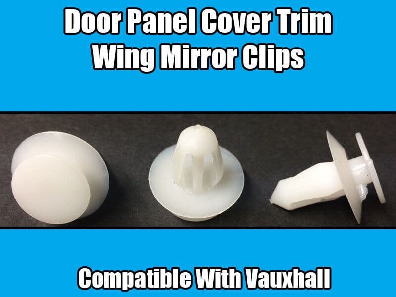 100x White Plastic Door Card Wing Mirror Clip for Vauxhall Astra
