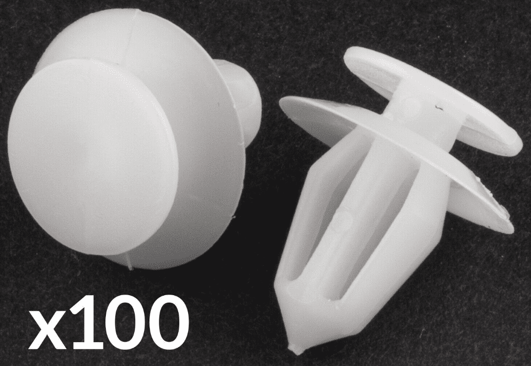 100x White Plastic Door Card Wing Mirror Clip for Vauxhall Corsa