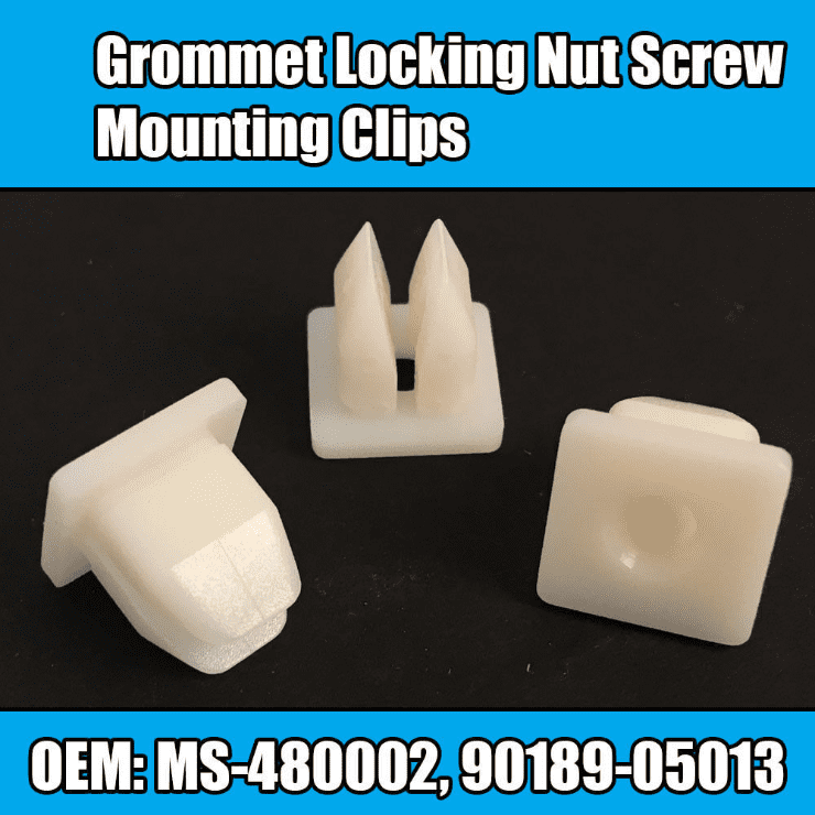 10x 10x8mm White Plastic Grommet Locking Nut Screw Mounting Clips