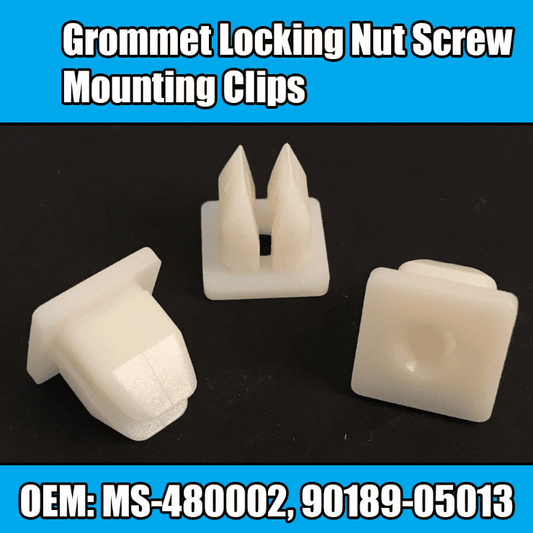 10x 10x8mm White Plastic Grommet Locking Nut Screw Mounting Clips