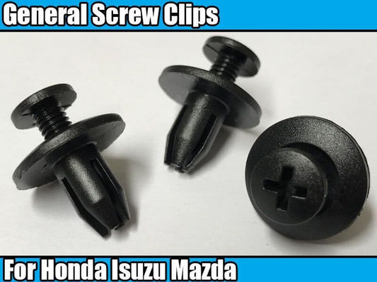10x 19mmx9mm 6mm Hole Screw Type Body Retainer Clips for Honda Isuzu Mazda