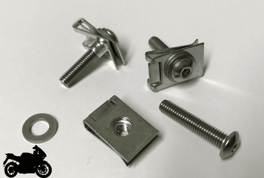 10x 25mm Stainless Steel Bolts, Washer & M5 Lug Nuts Spire Clips