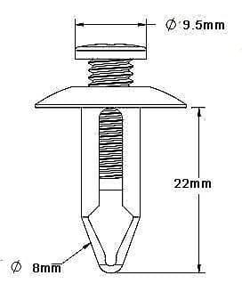 10x 6.5mm Motorbike Fairing Clips Plastic Screw Rivet for Suzuki