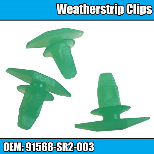 10x 6mm Plastic Weatherstrip Clips for Honda Boot & Door Seal Green 91568Sr2-003