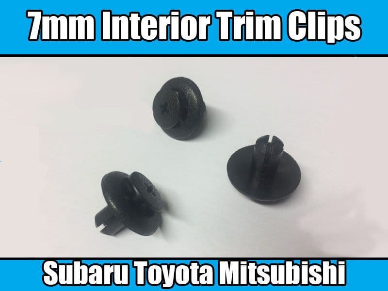 10x 7mm Black Plastic Trim Clips for Subaru Wheel Arch Lining Engine Bay Covers
