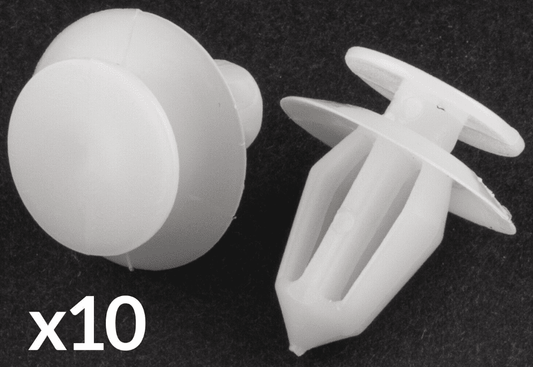 10x 8mm Clips for Vauxhall Astra Door Card Panel Cover Wing Mirror Plastic White