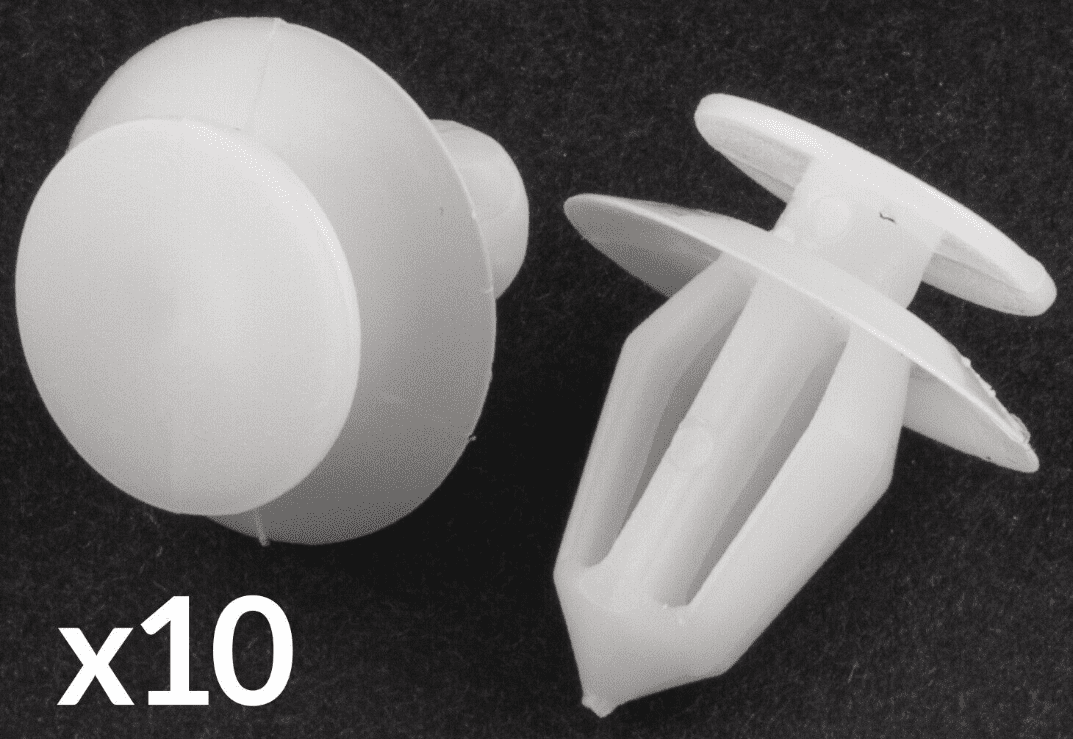 10x 8mm Clips for Vauxhall Corsa Door Card Panel Cover Wing Mirror Plastic White