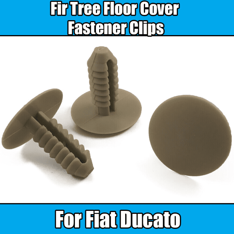 10x 8mm Fir Tree Clips for Fiat Ducato Floor Covering Fastener Beige Plastic