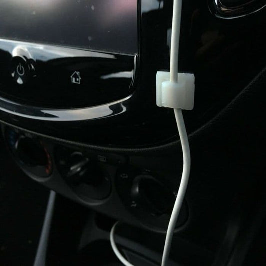 10x Adhesive Cable Tidy White Clips Phone Usb Gps Dash Cam Sat Nav