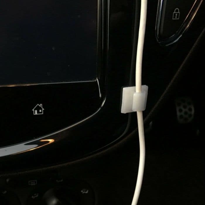 10x Adhesive Cable Tidy White Clips Phone Usb Gps Dash Cam Sat Nav