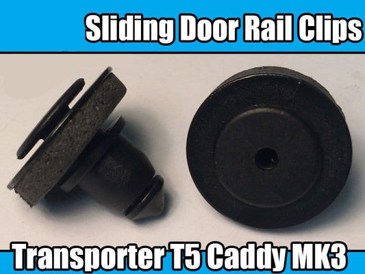 10x Black Clips for VW Transporter T5 Caddy Sliding Door Rail Cover
