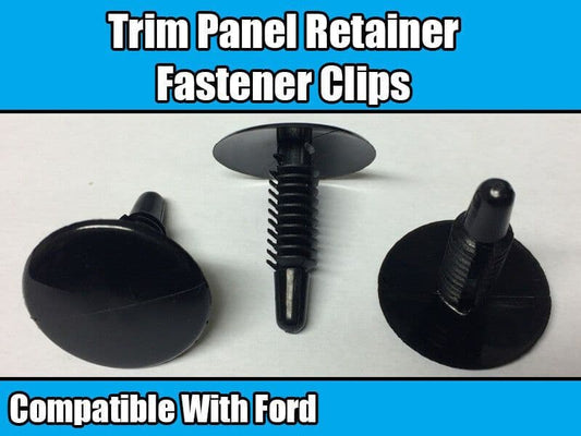 10x Black Plastic Panel Fastener Fir Tree Trim Clips for Ford