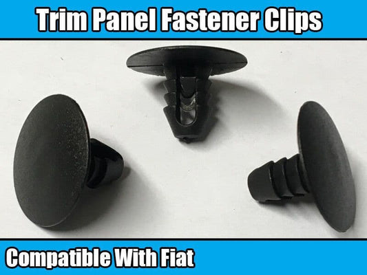 10x Black Plastic Panel Retainer Fastener Trim Clips for Fiat