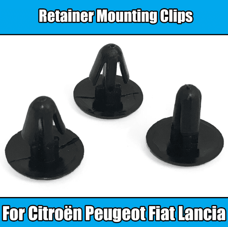 10x Black Plastic Retainer Mounting Clips for Citroen Peugeot Fiat Lancia