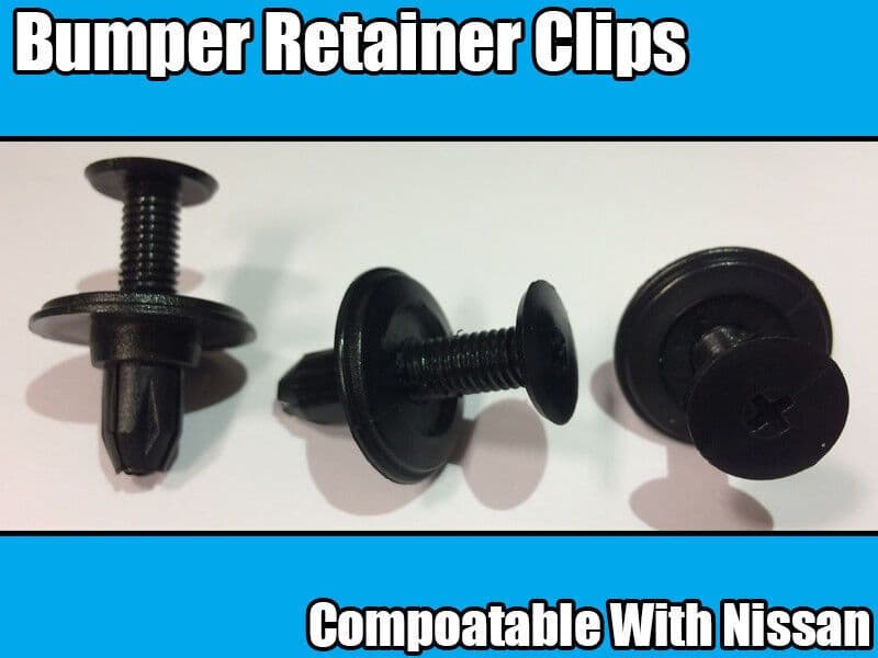 10x Black Plastic Screw Type Clips for Nissan Bumper Retainer