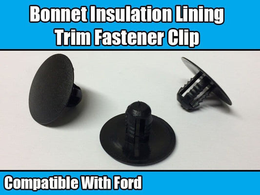 10x Bonnet Insulation Lining Clip - Ford Ka Focus Escort Fiesta Mondeo