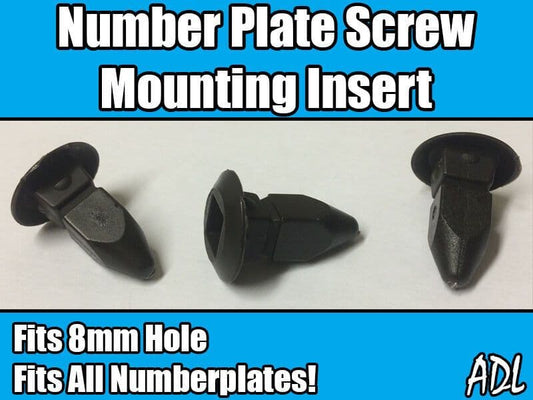 10x Brown Plastic Number Plate Screw Mounting Insert/Grommet Fits 8X8mm Hole