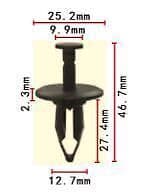 10x Bumper Retainer Rivet Fastener Fascia for GM Black Plastic