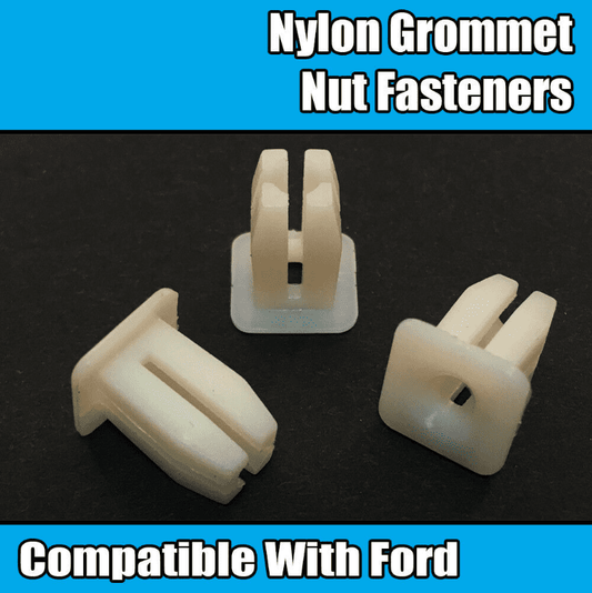 10x Clip Fastener for Ford Grommet Nuts #8 Screw White Plastic