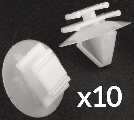 10x Clips for Citroen Fiat Moulding Bumper Air Intake Covering White Plastic