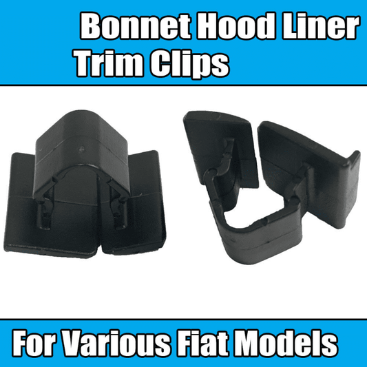10x Clips for Fiat Bonnet Hood Liner Trim Clips Various Models Black Plastic