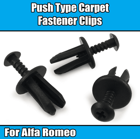 10x Clips for Fiat Punto Alfa Romeo Push Type Carpet Black Plastic Retainer T56