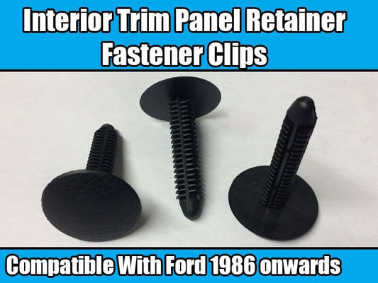 10x Clips for Ford 1986 On Interior Trim Panel Retainer Fastener Black Plastic