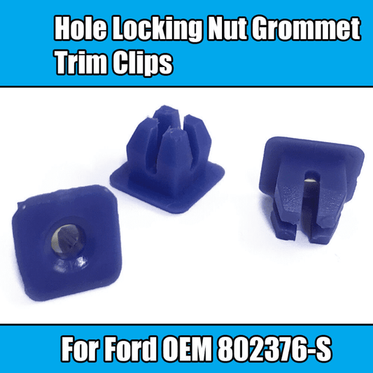 10x Clips for Ford 3mm Hole Locking Nut Grommet Trim Clips Blue Plastic