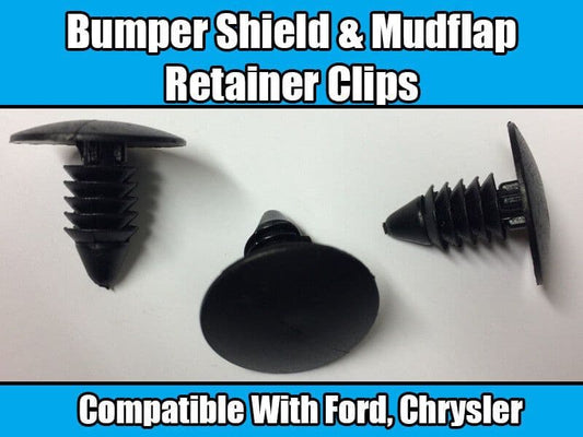 10x Clips for Ford Chrysler Fender Mud Flap & Bumper Shield Retainer Black Nylon