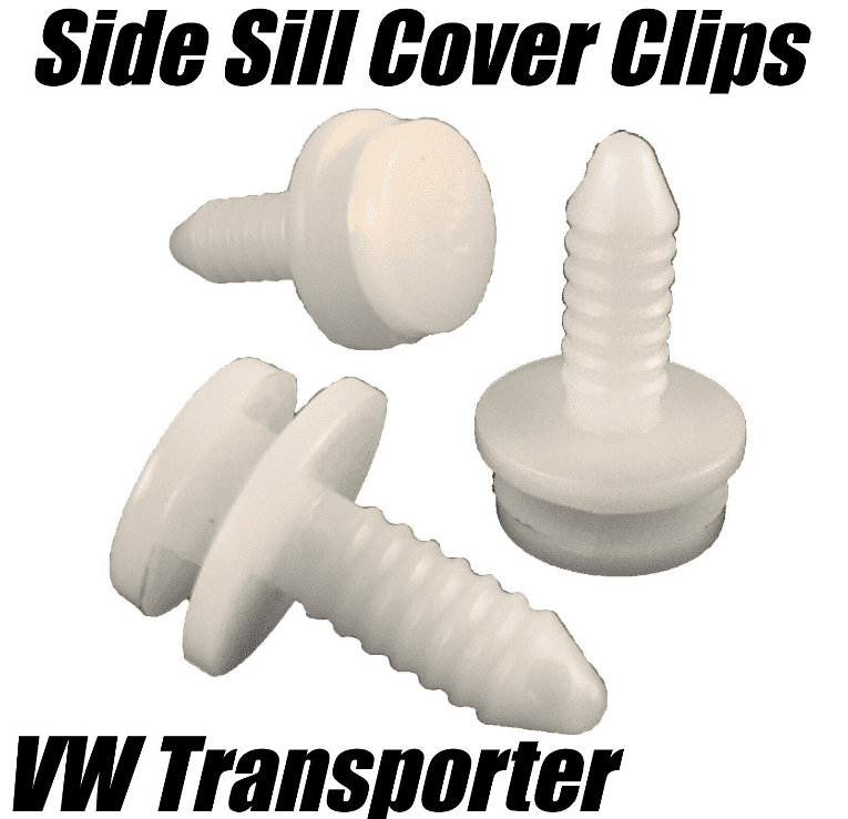 10x Clips for VW Transporter V T5 Side Sill Step Insert Trim Cover White Plastic