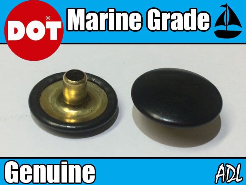 10x Genuine Dot Fastener Press Snap Socket & Cap Fitting Boat Cover Canopy Black