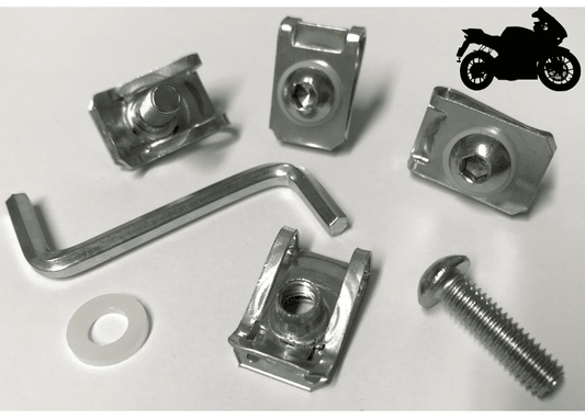 10x Motor Bike Fairing Panel Clips Steel Bolts Spire M6 U C Lug Nuts Fixing Trim