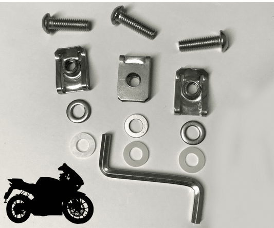 10x Motorbike Fairing Panel Bolt Set M6 Speed Fastener Steel/Plastic Washer