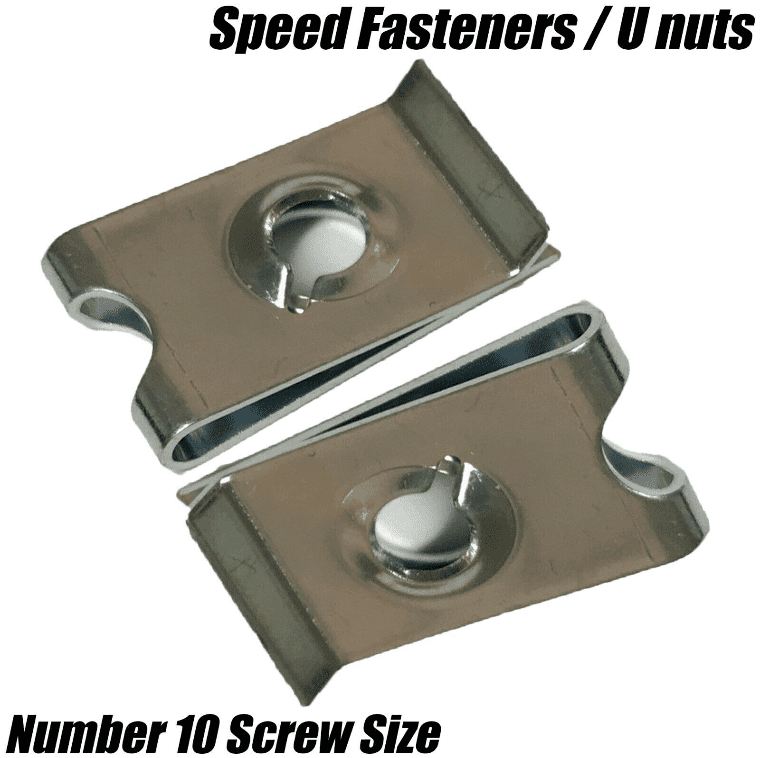 10x No. 10 Speed Fasteners U Captive Nuts Spire Clips Interior Panel Fixings