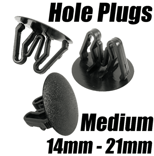 10x Paintless Dent Removal Hole Plugs Blanking Grommet Clips Black 14mm-21mm M