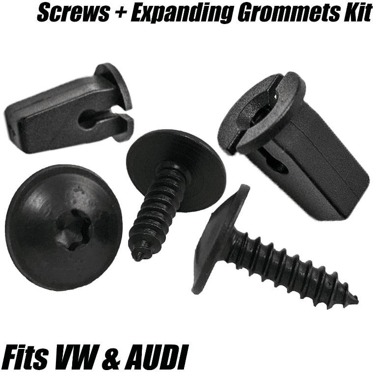 10x Universal Expanding Nuts & Metal Torx Screw for VW Audi Screw Grommets Black