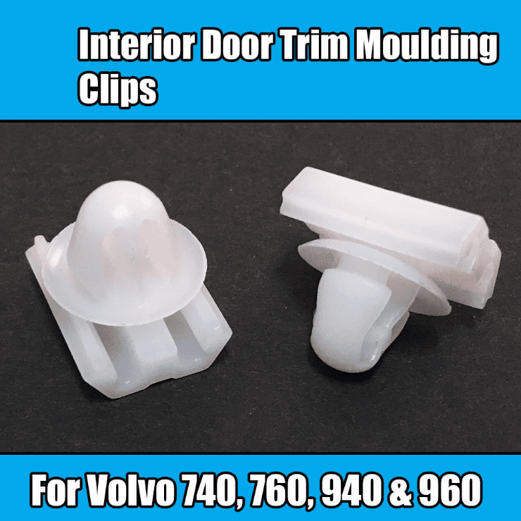 10x White Plastic Door Trim Clips Moulding Clips for Volvo