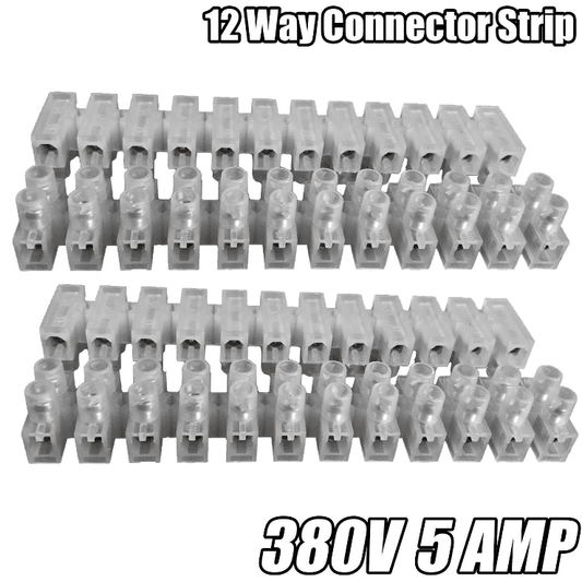 12 Way Connector Strip Choc Block Terminal 5 Amp Electrical Connection Flat Head