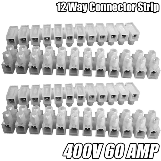 12 Way Connector Strip Choc Block Terminal 60Amp Electrical Connection Flat Head